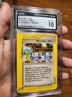 (POP 24) CGC 10 GEM MINT Moo-Moo Milk Trainer 155/165 Expedition Pokemon Card - Image 2