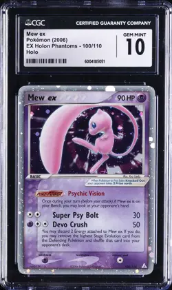 2006 POKEMON EX HOLON PHANTOMS MEW EX CGC 10 - Image 1