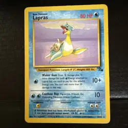 Lapras 25/62 Fossil Pokemon Card 1999 Rare Non-Holo Unlimited Collectible - Image 1