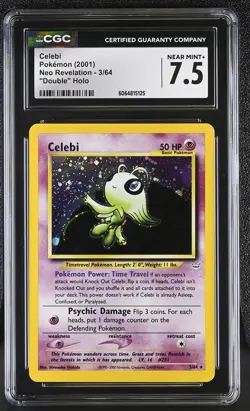CGC 7.5 Celebi 2001 Neo Revelation 3/64 Double Holo Pokemon Card - Image 1