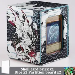 Blue-Eyes Dragon Wave Card Deck Box - PU Leather TCG Storage Yugioh - Image 1