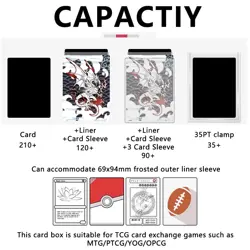 Blue-Eyes Dragon Wave Card Deck Box - PU Leather TCG Storage Yugioh - Image 3