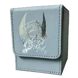 Blue-Eyes White Dragon Leather Deck Box Yugioh Premium Storage Case - Image 2