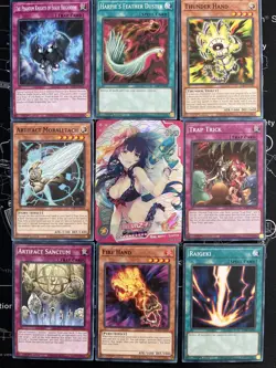 8 Yu Gi Oh Cards and 1 Waifu Card - Image 1
