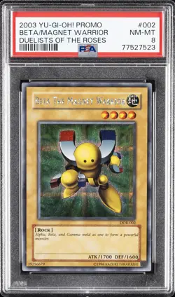 2003 YU-GI-OH! PROMO DUELISTS OF THE ROSES #002 BETA THE MAGNET WARRIOR PSA 8 - Image 1