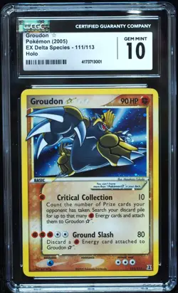 Groudon Gold Star 111/113 CGC 10 Gem Mint Pokemon Card, Superb Quality! - Image 1