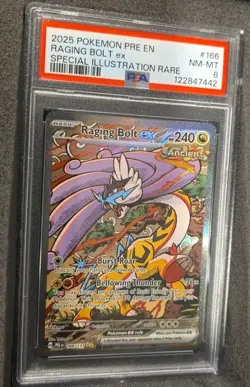 POKEMON CARD RAGING BOLT EX 166 PRISMATIC EVOLUTIONS #166 SIR GRADED PSA 8 - Image 2