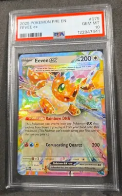 POKEMON CARD EEVEE EX 75 PRE EN PRISMATIC EVOLUTIONS #75 GRADED PSA 10 GEM MINT - Image 1