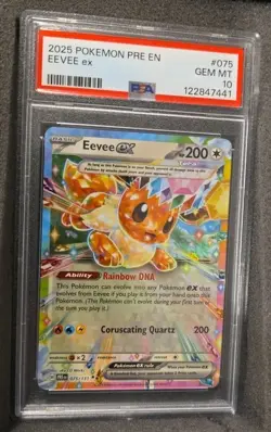 POKEMON CARD EEVEE EX 75 PRE EN PRISMATIC EVOLUTIONS #75 GRADED PSA 10 GEM MINT - Image 2