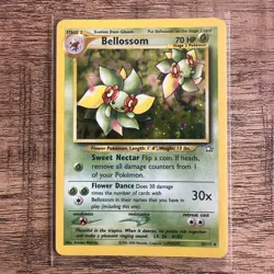 Pokemon TCG Bellossom Neo Genesis Holo Unlimited Rare Card 3/111 LP Condition - Image 1