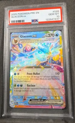 POKEMON CARD GLACEON EX 26 PRE EN PRISMATIC EVOLUTIONS #26 GRADED PSA 10 GEM MT - Image 1