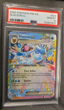 POKEMON CARD GLACEON EX 26 PRE EN PRISMATIC EVOLUTIONS #26 GRADED PSA 10 GEM MT - Image 2