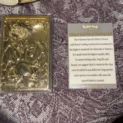 1999 Burger King Pokemon Charizard Metal Trading Card 23K Gold Plated - Image 3