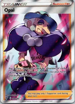Pokemon TCG Opal Trainer Holo Full Art Card Vivid Voltage 184/185 - Image 1
