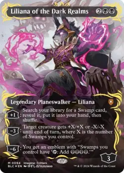 Liliana of the Dark Realms (Borderless) (Raised Foil) -Foil Near Mint MTG - Image 1