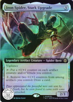 MTG Iron Spider, Stark Upgrade (Extended Art) (279) | NM Foil | Spider-Man {SPM} - Image 1