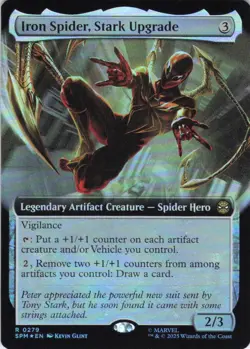 MTG Iron Spider, Stark Upgrade (Extended Art) (279) | NM Foil | Spider-Man {SPM} - Image 2