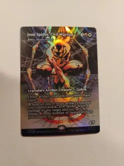 Foil MTG Marvel Universe IRON SPIDER, CIVIL WARRIOR Borderless Foil NM (0039) - Image 1