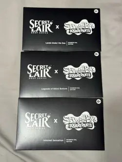 MTG SpongeBob SquarePants Bundle Foil Edition Full set Secret Lair Sealed 3 Pack - Image 1