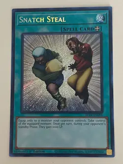Yugioh - Snatch Steal - 1st Edition Secret Rare NM - Plus Free Holo Card B - Image 1