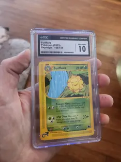(POP 10) CGC 10 GEM MINT Sunflora 105/144 Rare Skyridge Pokemon Card 2003 - Image 1