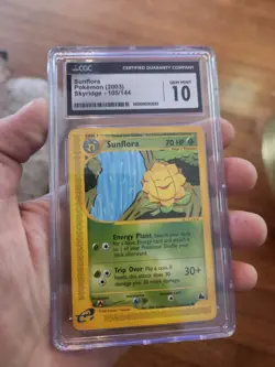 (POP 10) CGC 10 GEM MINT Sunflora 105/144 Rare Skyridge Pokemon Card 2003 - Image 2