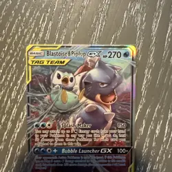 Pokemon TCG Blastoise Piplup GX Holo Card 38/236 Sm-Cosmic Eclipse Tag Team - Image 2
