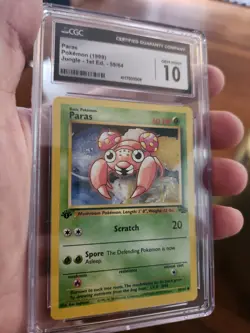 CGC 10 GEM MINT Pokemon 1999 Jungle 1st Edition 59/64 Paras Card - Image 4