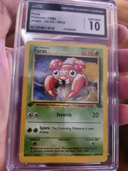 CGC 10 GEM MINT Pokemon 1999 Jungle 1st Edition 59/64 Paras Card - Image 5