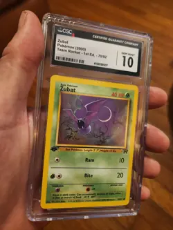 CGC 10 GEM MINT Zubat Team Rocket 1st Edition Pokemon Card 70/82 - Image 1