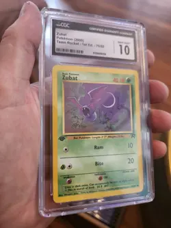 CGC 10 GEM MINT Zubat Team Rocket 1st Edition Pokemon Card 70/82 - Image 4