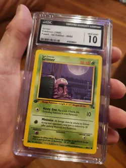 CGC 10 GEM MINT Grimer 48/62 Fossil 1st Edition Pokemon Card WOTC 1999 - Image 5