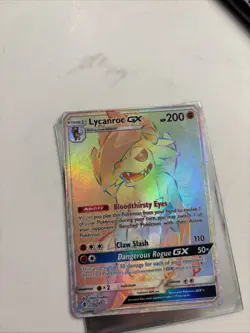 Lycanroc GX 156/145 Sm-Guardians Rising Holo Rainbow Rare Pokemon Card Rare - Image 2