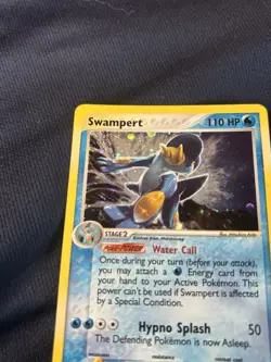 Swampert 13/109 Ruby and Sapphire Holo e reader Pokemon card played - Image 3
