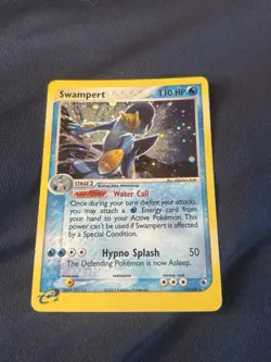 Swampert 13/109 Ruby and Sapphire Holo e reader Pokemon card played - Image 5