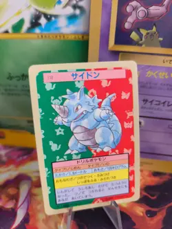 Pokemon Karte Card Holo topsun 1995 blue back bandai japanese Rhydon Rizeros NM - Image 1