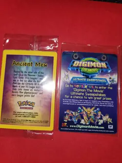 SEALED Ancient Mew 2000 Pokemon Movie Promo Card /w FREE Digimon Movie Promo - Image 2