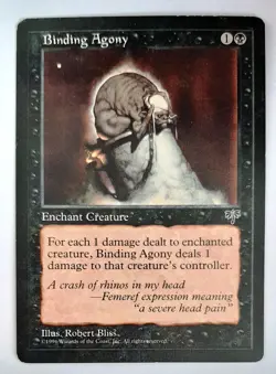 ►BINDING AGONY ►MIRAGE 1996 ►BLACK ►EX ►MAGIC GATHERING ►SCHWARZ TRUGBILDER MTG - Image 1