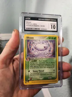 (POP 12) CGC 10 GEM MINT 2003 Pokemon ex Ruby & Sapphire 43/109 Silcoon - Image 1