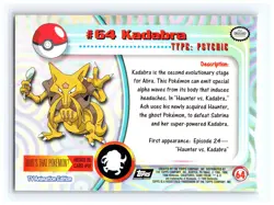 💥 Kadabra 1999 Topps Pokemon TV Non Holo Animation Series Black Logo # 64 - Image 2