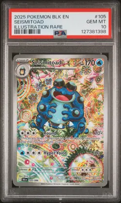 2025 POKEMON BLK EN-BLACK BOLT ILLUSTRATION RARE #105 SEISMITOAD PSA 10 - Image 1