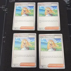 4x Lillie's Determination 119/132 x4 Mega Evolution Pokemon TCG Playset NM - Image 1