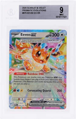 2025 Pokemon Scarlet and Violet Prismatic Evolutions Eevee Ex #75 BGS 9 - Image 1