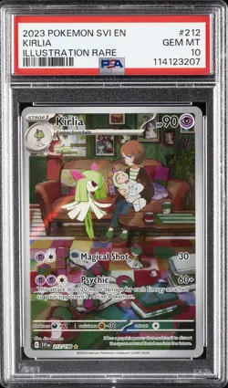 2023 POKEMON SVI EN-SCARLET & VIOLET ILLUSTRATION RARE #212 KIRLIA PSA 10 - Image 1