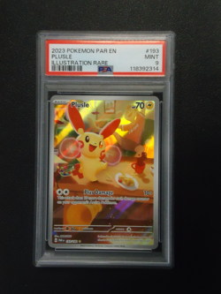 2023 POKEMON Plusle 193/182 Paradox Rift Illustration Rare PSA MINT 9 - Image 1