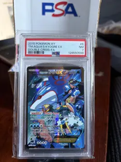 2015 POKEMON XY DOUBLE CRISIS #6 FULL ART/TEAM AQUA'S KYOGRE EX PSA 7 - Image 1