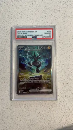 Pokemon 2025 Black and Lightning Bolt Special Illustration #166 Zekrom EX, PSA - Image 1