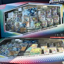 Pokemon Prismatic Evolutions Sams Club Lucario Tyranitar Premium Collection Box - Image 1