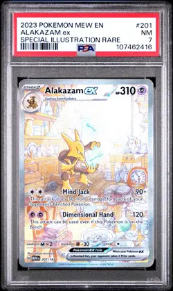 2023 POKEMON MEW EN-151 SPECIAL ILLUSTRATION RARE #201 ALAKAZAM EX PSA 7 - Image 1