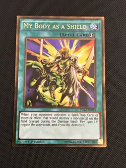 My Body as a Shield PGL2-EN074 Gold Rare 1st Edition Light Play - Image 1
